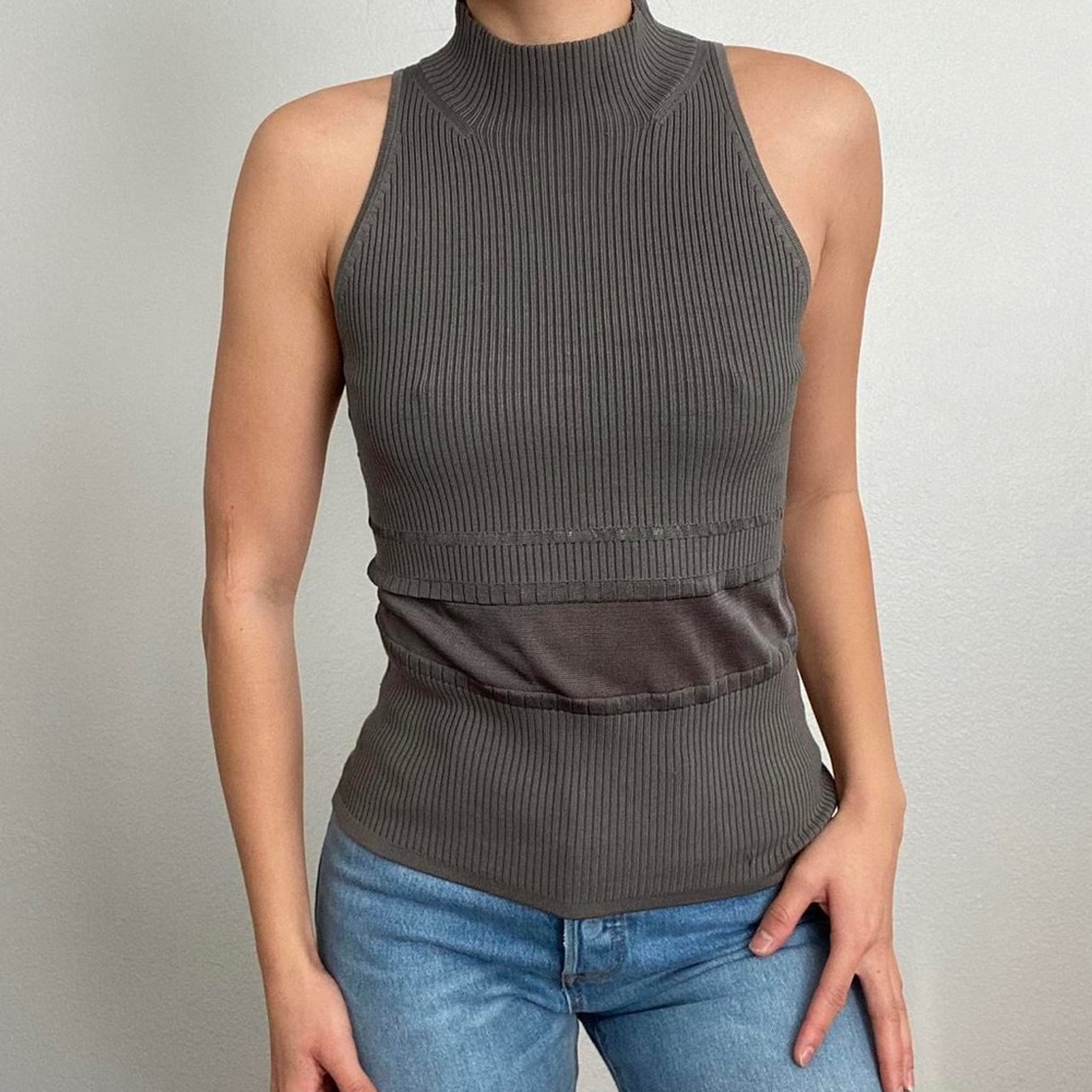 Mock Neck Sleeveless Top